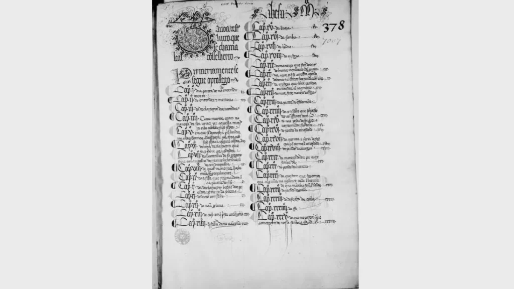 Fólio iluminado do manuscrito quatrocentista do Leal Conselheiro, de Dom Duarte, que tem capítulo dedicado à saudade
