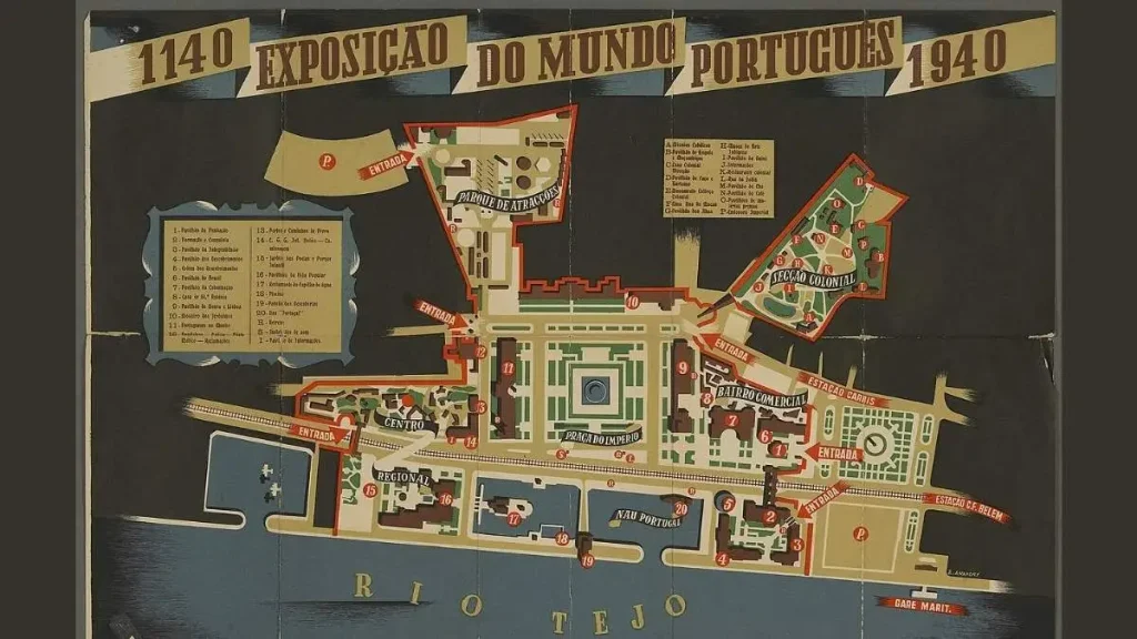 Mapa oficial da Exposição do Mundo Português, realizada em Lisboa em 1940