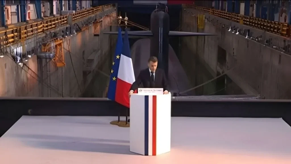 Emmanuel Macron, presidente da França, no discurso da base de Île Longue, 2026