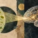 imagem ilustrativa do artigo sobre o Nobel da Medicina: Colagem com algas verdes unicelulares de mancha ocular laranja vistas numa lente, de onde parte um feixe de luz âmbar que ilumina neurónios num cérebro humano